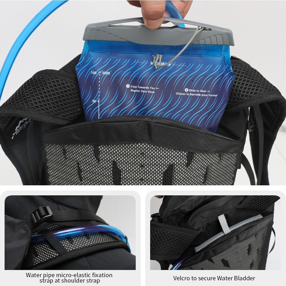 Hiking Hydration Backpack with 3l Water Bladder for Women and Men 25L Water Backpack for Hiking, Cycling, Climbing, Camping