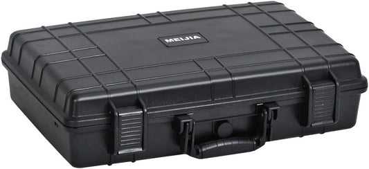 MEIJIA Portable Waterproof Protective Case,Hard Camera Case,Customized Fit Foam Inserted, Elegant Black,Fit for Camera, Equipments, Lens,Drones(Black)