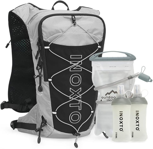 INOXTO Hydration Pack Backpack ，Water Backpack with 2L Leakproof Water Bladder, Running Hydration Vest for Man, Daypack for Cycling Motocross Climbing Trail Running