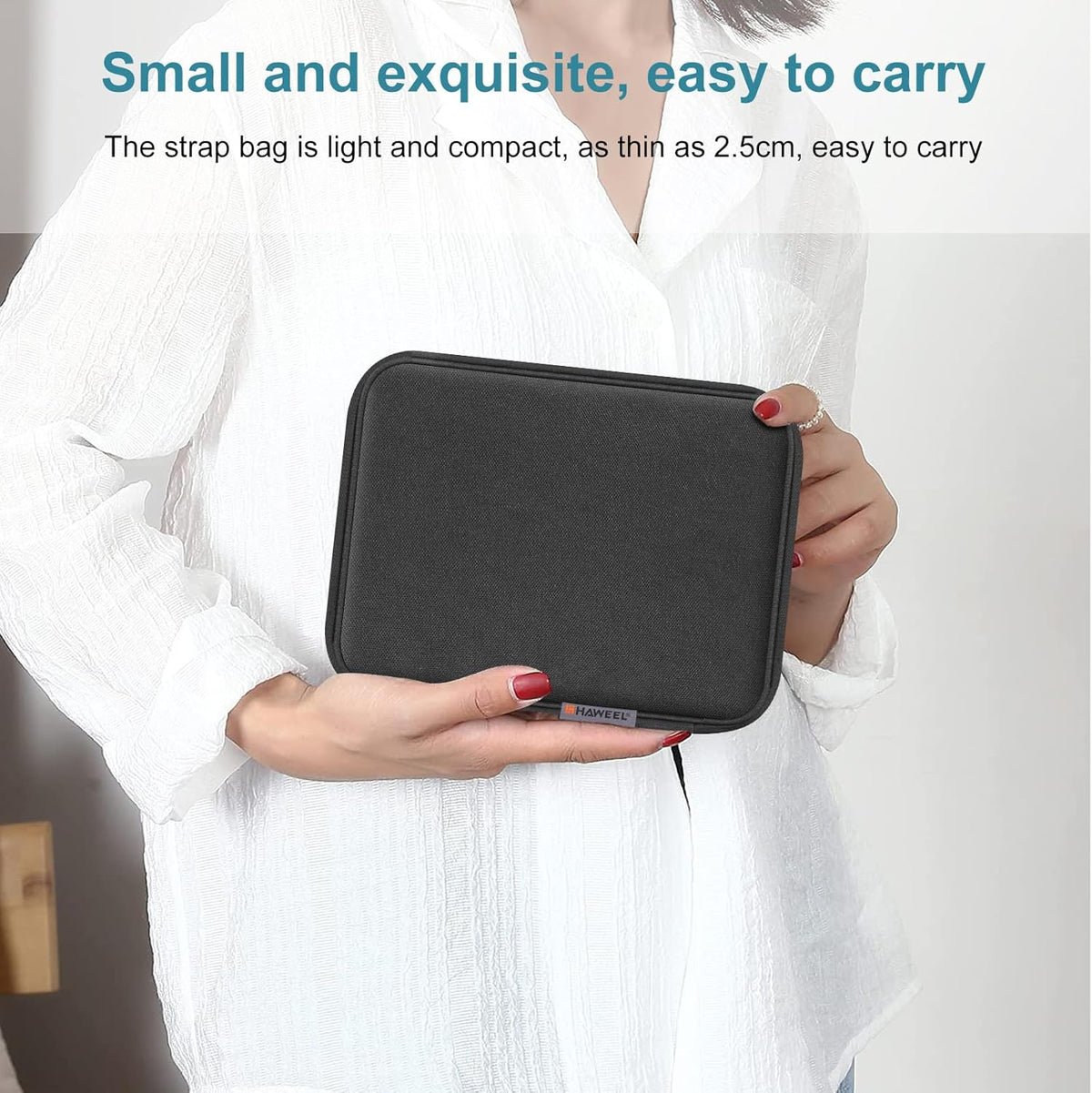 Electronic Accessories Organizer Carry Bag, Travel Cable Storage Case Portable Waterproof Double Layers All-in-One Storage Bag for Cord, Charger, Earphones, U Disk, USB Cable (L)