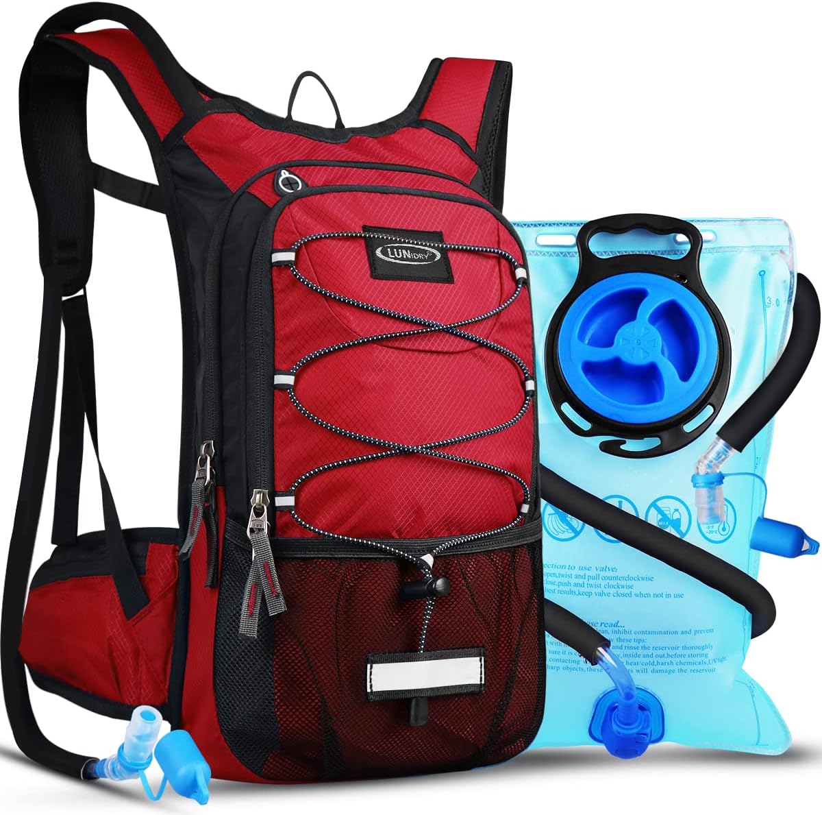 Insulated Hydration Pack Backpack with 3L BPA Free Leak-Proof Water Bladder, Keep Liquids Cool for Up to 5 Hours, Daypack for Hiking, Running, Cycling, Hunting, Climbing