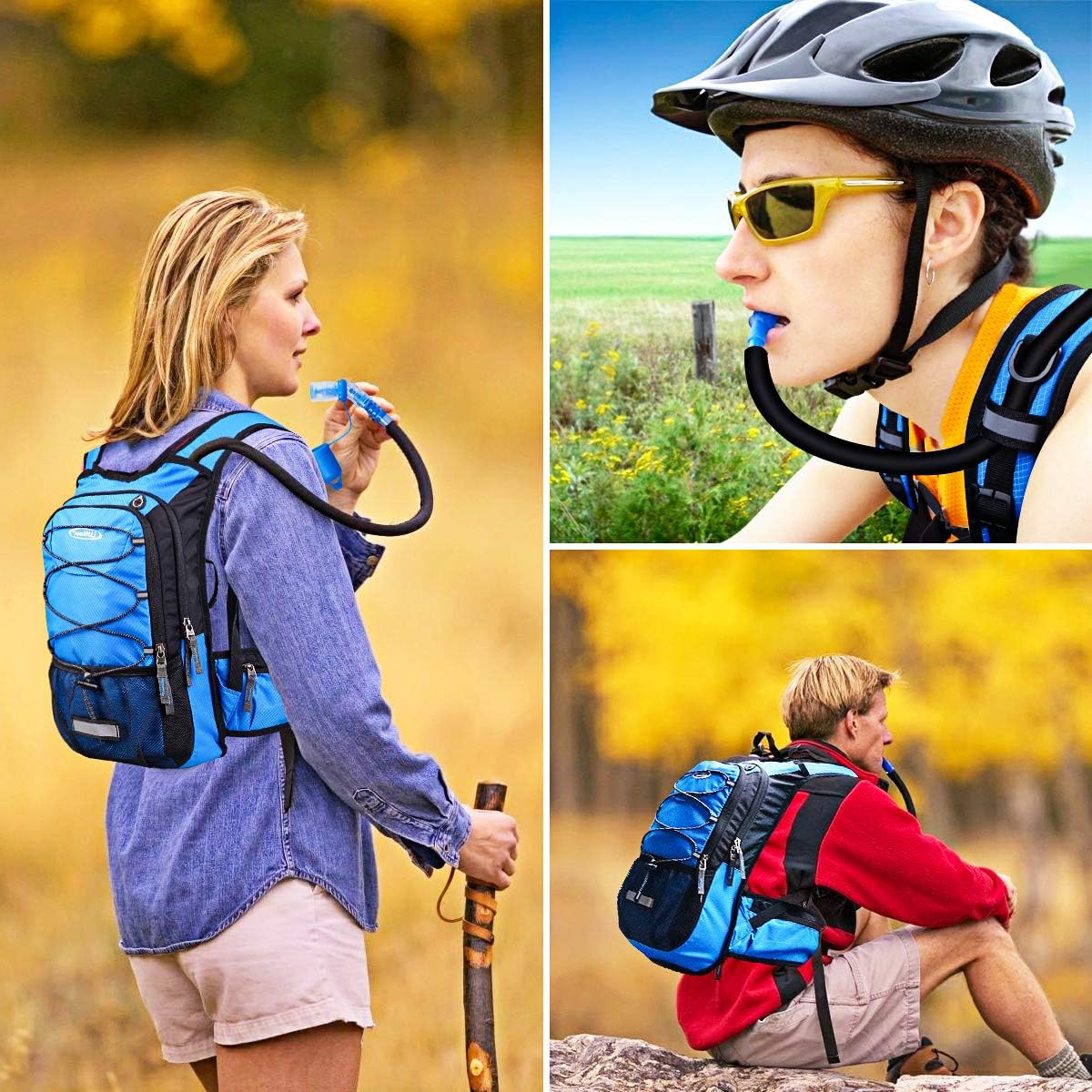 Insulated Hydration Pack Backpack with 3L BPA Free Leak-Proof Water Bladder, Keep Liquids Cool for Up to 5 Hours, Daypack for Hiking, Running, Cycling, Hunting, Climbing