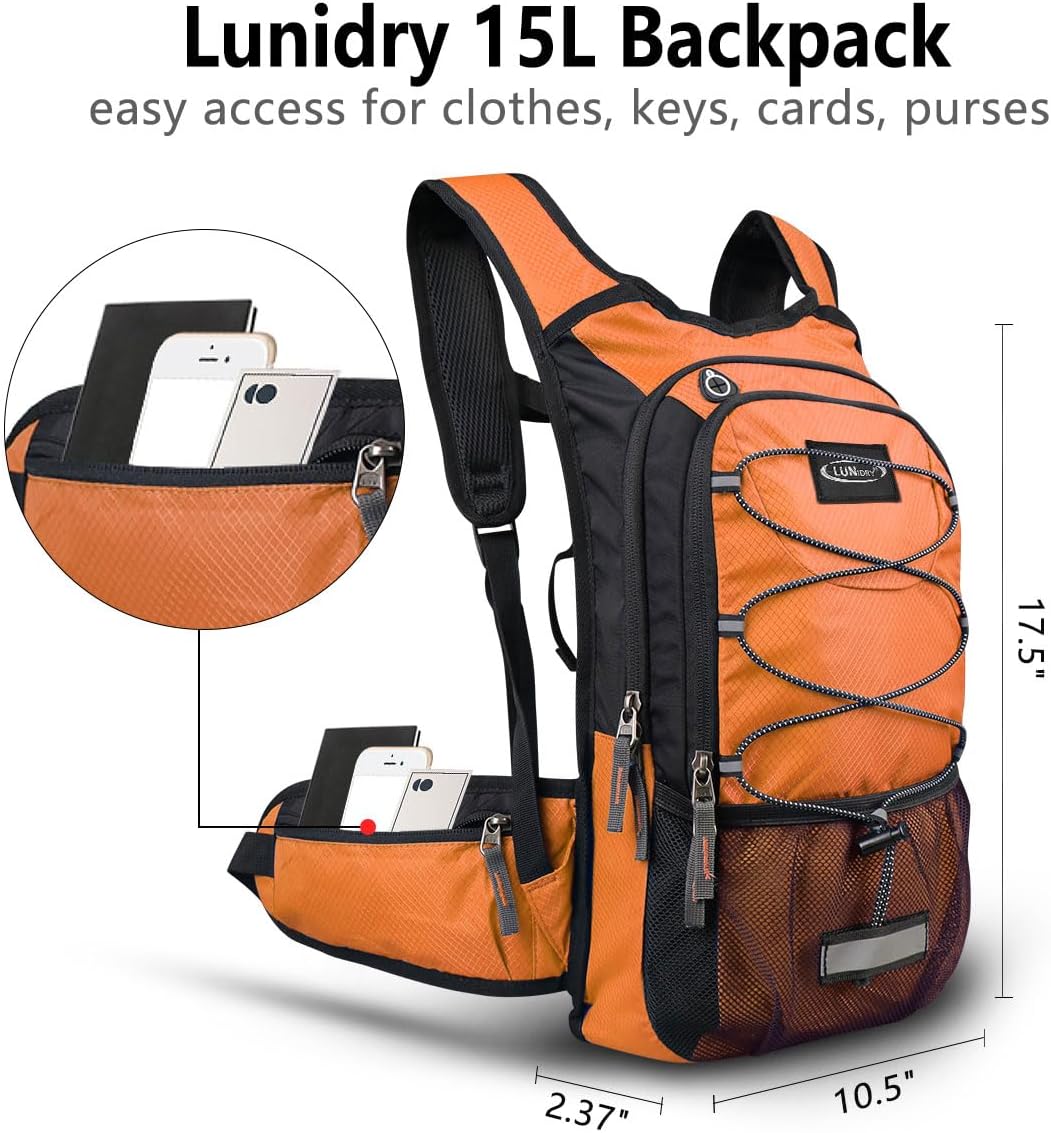 Insulated Hydration Pack Backpack with 3L BPA Free Leak-Proof Water Bladder, Keep Liquids Cool for Up to 5 Hours, Daypack for Hiking, Running, Cycling, Hunting, Climbing