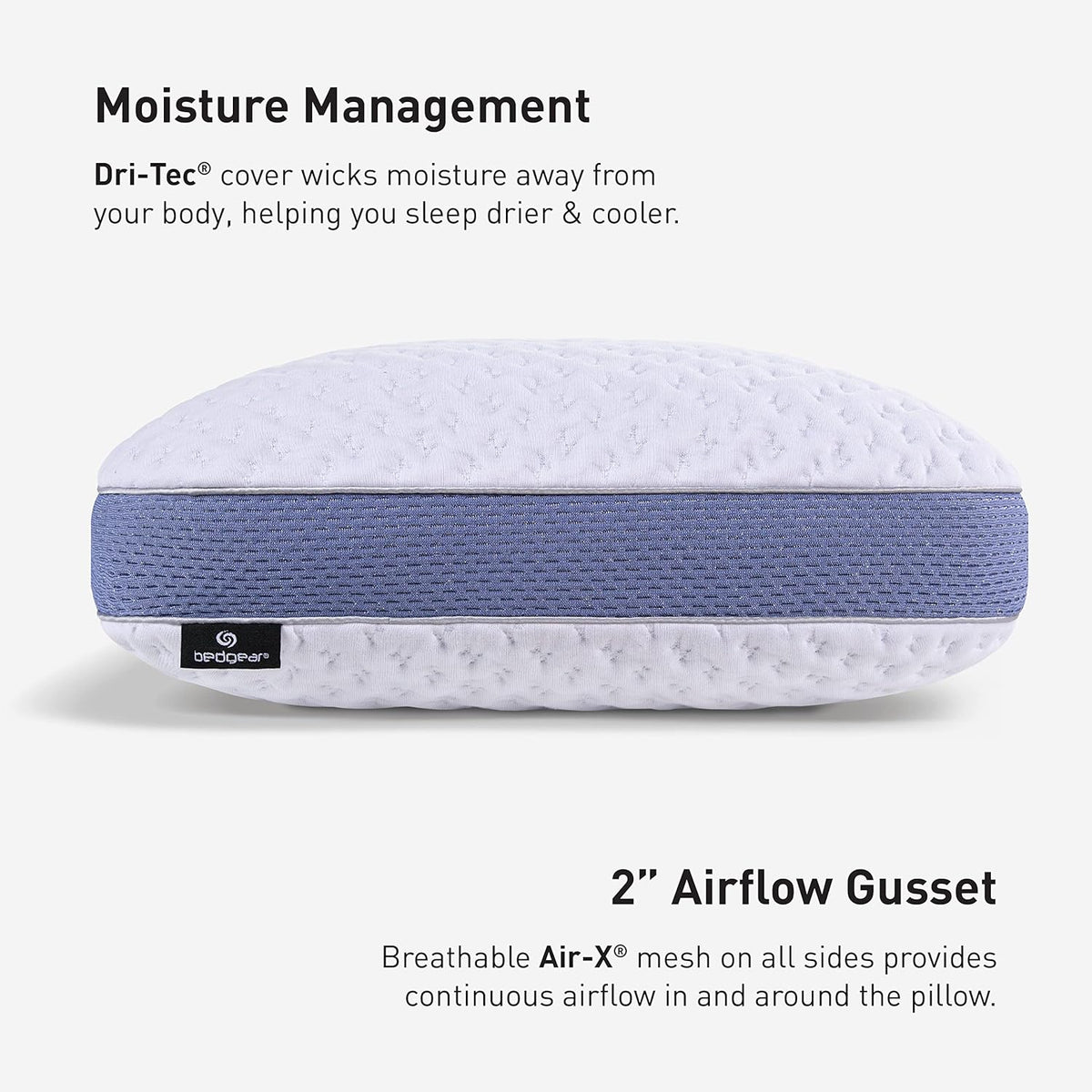 Bedgear Balance Cuddle Curve Performance Pillow - Size 3.0 - Moisture-Wicking Pillow for Side Sleepers - Medium Firmness Bed Pillow- Hypoallergenic, Washable Removable Cover - 20" W x 26" L x 6.5" H