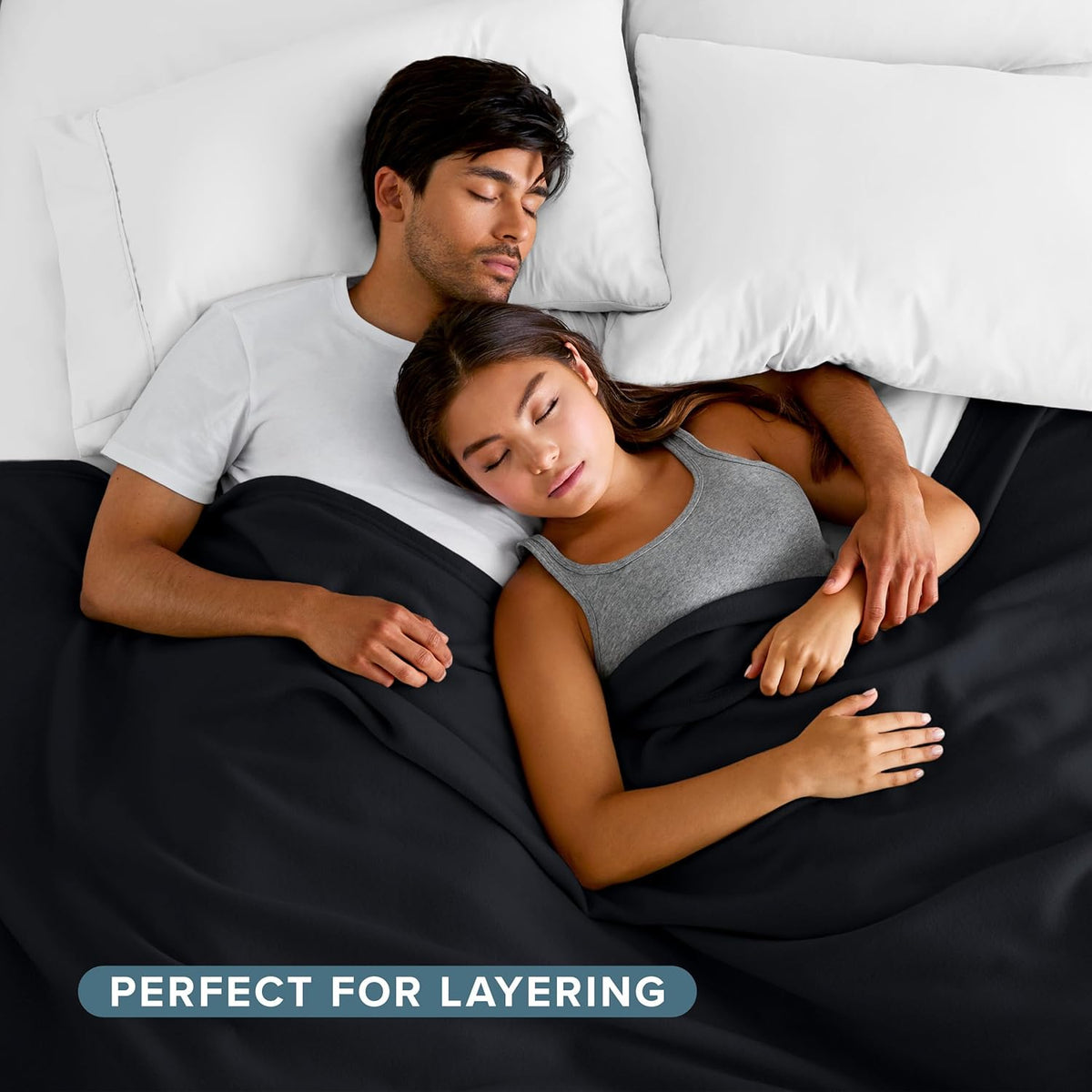 Bare Home Polar Fleece Blanket - Full/Queen - Black - Warm & Cozy - Premium Fleece - Throw for Bed, Sofa, Camping, Travel and Cold Nights - Lightweight Blanket (Full/Queen, Black)
